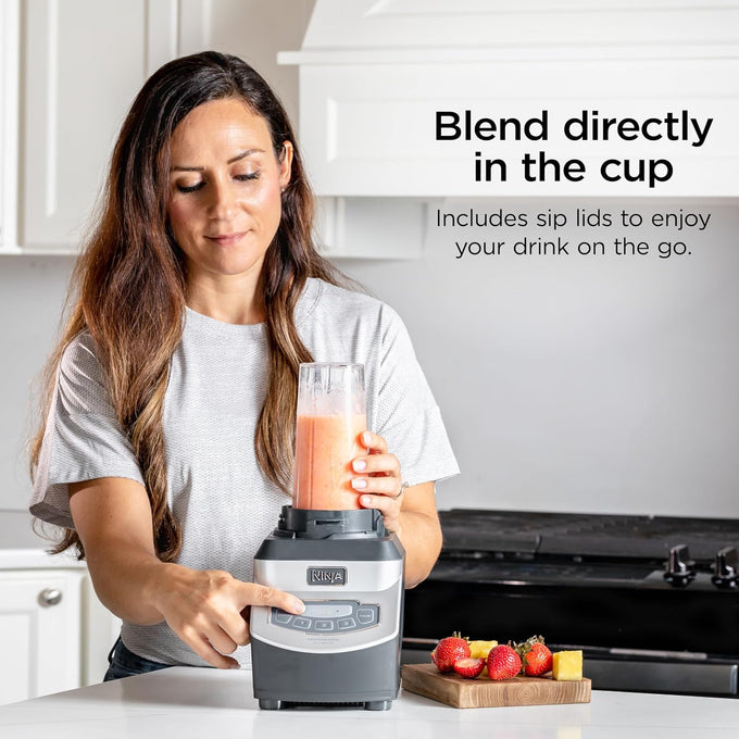 Ninja Blender Pro+, 1100W, 72oz Pitcher, 2 Cups, BL660