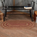 VHC Brands 69418 Cider Mill Jute Collection 27 x 48 Inch Country Braided Oval Entryway Area Rug with Non Slip Pad, Burgundy and Tan