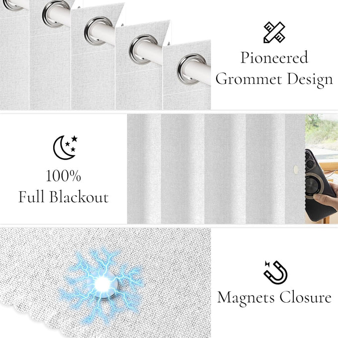 Fabric Vertical Shades & Blinds, 100% Blackout Door Shades, Window Shade, Vertical Shade for Sliding Doors, 1 Panel, W100 x L84, White