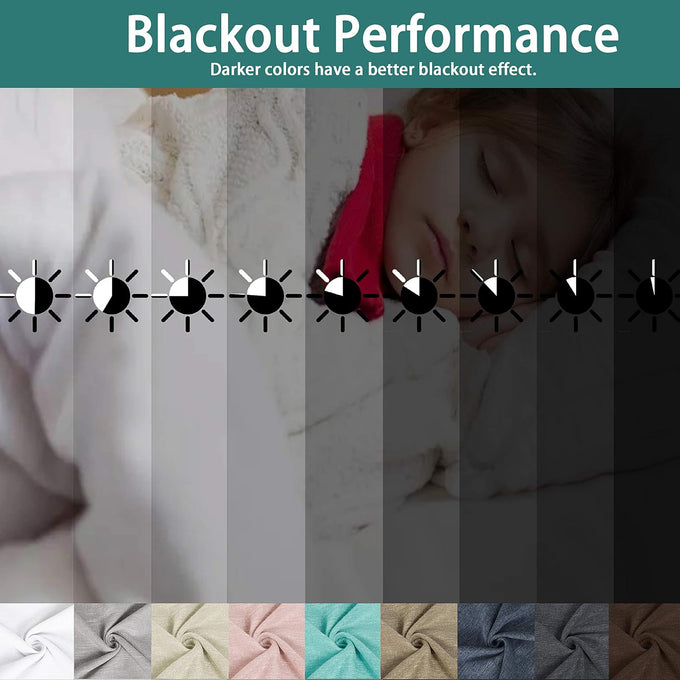 LORDTEX Linen Look Textured Blackout Curtains with Thermal Insulated Liner