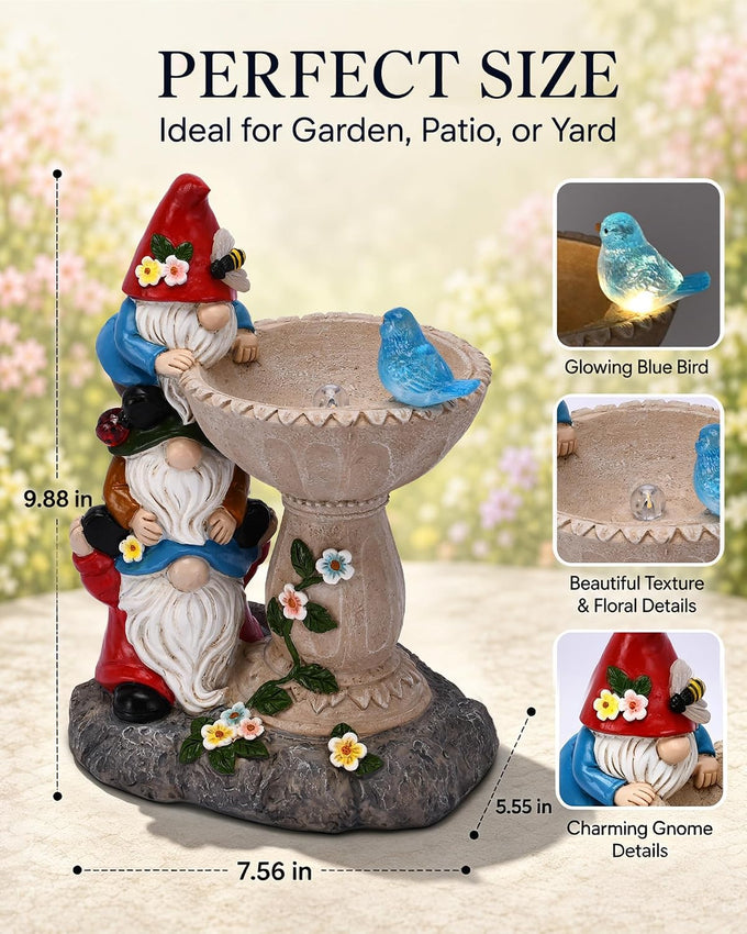 Nacome Solar Garden Gnome Statue: Funny Triple Stacked Figurine Decor
