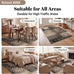 Superior Bristol Collection Area Rug, 8mm Pile Height with Jute Backing, Chic Geometric Damask Patchwork Design, Fashionable and Affordable Woven Rugs - 2'7" x 8' Runner, Beige & Brown
