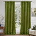 LAMIT Moss Green Vintage Velvet Curtains 108 Inch for Bedroom 2 Panels