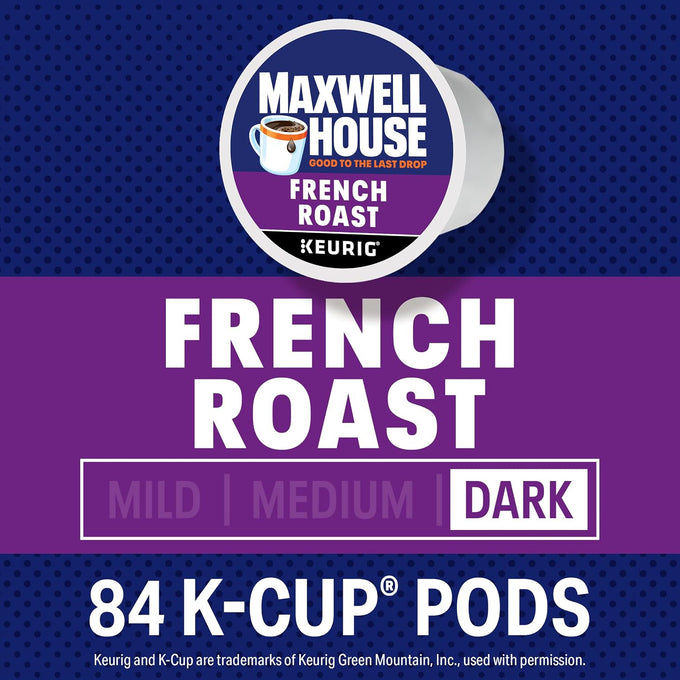 Maxwell House K-Cup Coffee Pods, 84 ct Box, French Roast Dark Roast