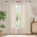 jinchan Sage Floral Linen Curtains for Living Room 84" Back Tab 2 Panels