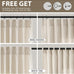 Guken Pinch Pleated Linen Curtains 98 Inches Long 2 Panels Set for Living Room Bedroom Natural Cream Farmhouse Modern Light Filtering Semi Sheer Pleat Drapes Back Tab Window Privacy Beige Ivory 40x98