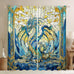 Western Dragon Kids Blackout Curtains,Glass Dragon Flying Wing Trippy Window Drapes for Boys Girls,Geometric Patchwork Abstract Blue Unique Window Treatments Grommet Top 2 Panel Set,52Wx96L inch