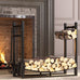 Fire Beauty Fireplace Log Rack 34 Inch Wood Storage Holder with 4 Tools