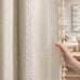Boho 100% Blackout Curtains 84 Inch 2 Panels Linen Blend Beige