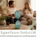 Bombara Teal Hourglass Decorative Object – Small Transparent Glass Sand Timer Modern Home Decor Accent – Shelf & Coffee Table Decor for Office & Living Room – 14", Blue & Green