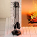 Fire Beauty 5Pcs Wrought Iron Fireplace Tools Indoor Outdoor Set