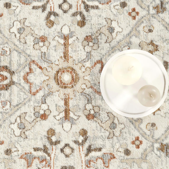 Abani Oriental & Vintage Area Rug - 4'x6' Cream Rectangle Rug for Living Room & Bedroom - Alara Vintage Collection