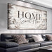 arteWOODS Home Sweet Home Wall Art Sign Large Dark Brown Farmhouse Wall Sign for Living Room Decoration Wooden Board Design Canvas Prints Modern Rustic Artwork Leaf Pictures Wall Decor 20" x 40"
