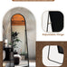 Delma Arched Full Length Mirror with Stand, Black Floor Mirror