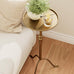 25.6" Vintage Round Pedestal End Table with Tray Top, Bronze