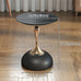 Metal Round End Table,Accent Side Table for Living Room,Black,15.7"Lx 19.7H