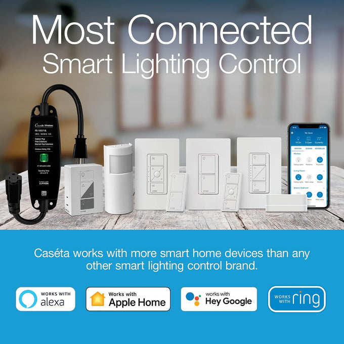 Lutron Caseta Smart Hub Compatible with Alexa, Apple, Google Home, & More