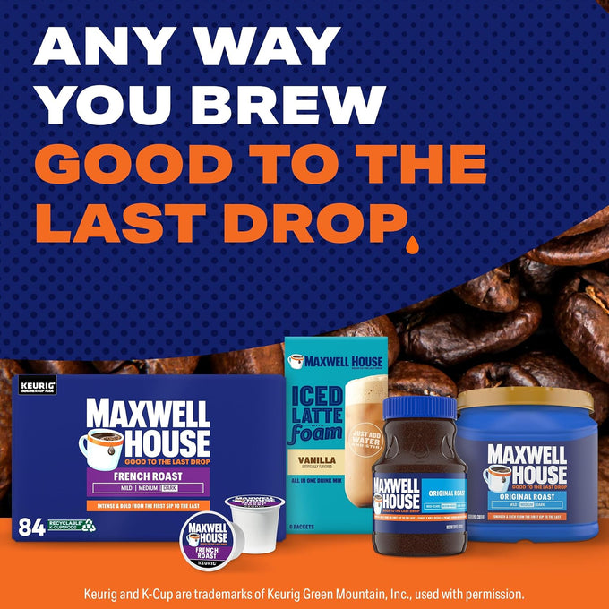 Maxwell House K-Cup Coffee Pods, 84 ct Box, French Roast Dark Roast