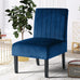 STHOUYN Mordern Velvet Armless Accent Chair Decorative Slipper Chair Vanity Chair for Bedroom Desk, Corner Side Chair Living Room Furniture (1, Navy Blue)
