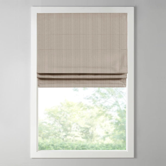 Madison Park Roman Shade, Room Darkening Blind Cordless, 23x64 Sheen Taupe