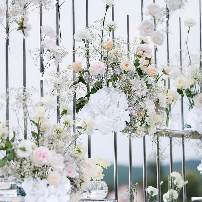 80 PCS White Hydrangea Artificial Flowers, Ivory Silk Full Flowers Heads with Stems for Wedding Centerpieces, Home, Garden, Baby Shower, Party Decoration