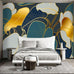 Golden Leaf wall murals Peel and Stick Modern Wallpaper for Bedroom Living Room - 85"x118"