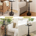 25" End Table, Art Deco Martini Side Table for Living Room, Black