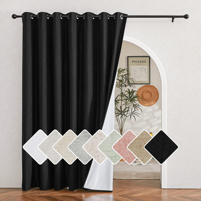 NICETOWN Wall Curtain for Bedroom, Room Divider Curtain for Doorways, Vertical Blind for Sling Door, Privacy Sound Reduction Room Dividers for Patio (Silver Grey, 1 Panel, 8ft Tall x 12.5ft Wide)