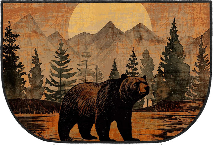 Demissle Fireplace Hearth Rug, Bear, 24 x 59 Inch