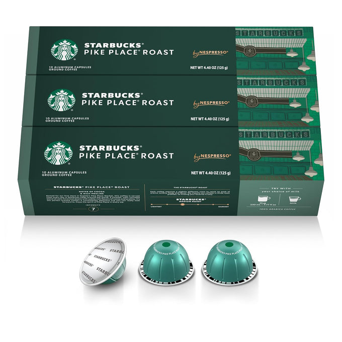 Starbucks by Nespresso Vertuo, Pike Place, Medium Roast Coffee 30-count
