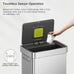 EKO Deluxe Mirage-T 50 Liter / 13.2 Gallon Touchless Rectangular Motion Sensor Trash Can or Recycling Bin, Matte Stainless Steel Finish