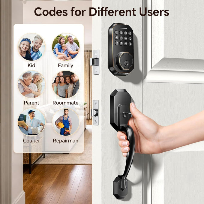 Ulecoce SL03 Front Door Lock Set, Keyless Entry Door Lock,Oil Rubbed Bronze