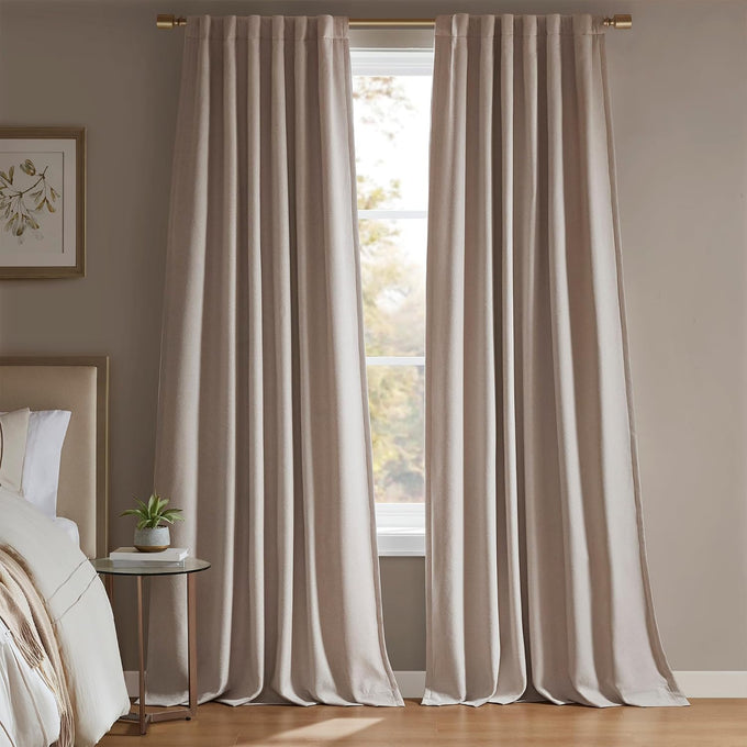 Madison Park Blackout Curtains, 2-Layer Noise Blocking, 2-PK 52x108 Linen