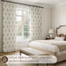 Floral Pinch Pleated Linen Curtains,Blue & Beige White,40" W x 96" L