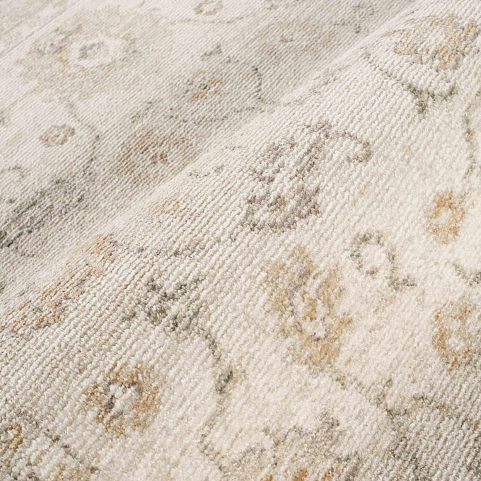 Abani Evelyn Collection Beige Area Rug - 4' x 6' - Floral Pattern, Non-Shedding - Easy to Clean, Durable for Living Rooms, Bedrooms & Offices, Pet & Kid Friendly