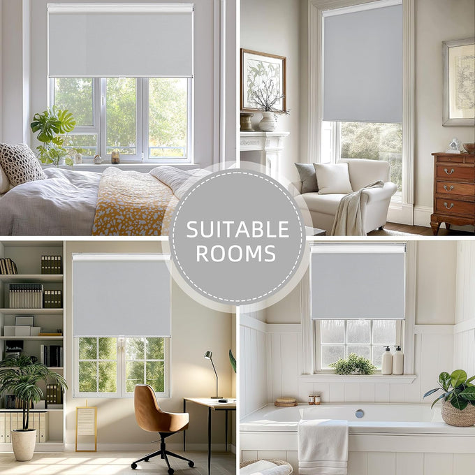ChrisDowa Blackout Roller Shades,Cordless Blinds for Indoor Windows