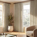 NICETOWN Farmhouse Linen Textured 100% Blackout Beige Curtains, Rustic 3-in-1 Header (Hooks/Tabs/Pocket) Thermal Drapes Room Darkening Window Treatments for Bedroom, 2 Panels, 52" W x 108" L