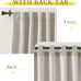 NICETOWN Living Room Curtains 2 Panels Sets Faux Linen Textured, Pinch Pleated Room Darkening Light/Heat Blocking Window Treatments Thermal Curtains for Bedroom, Angora, W50 x L102