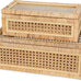 Large Handwoven Boho Rattan Display Boxes with Glass Lids Set of 2