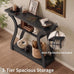 Wood Console Table, 3-Tier Accent Sofa Table (Black)