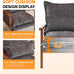 VINGLI Mid-Century Modern Cloud Accent Armchair with Lumbar Pillow, 6.3'' Thick Seat Cushion Comfortable Reading Chair with Wooden Armrests，Boho Lounge Chair for Bedroom, Living Room, Chenille, Grey
