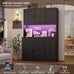 HOSTACK Kitchen Pantry Storage Cabinet, Tall Kitchen Hutch Cabinet, Black