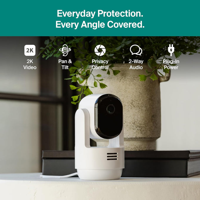 Arlo Essential Indoor Pan Tilt Zoom Security Camera 2K Wired - 2-Cam
