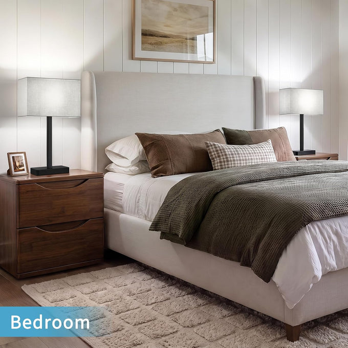 Touch Lamps for Nightstand Set of 2, Lamp for Bedroom Living Room with USB