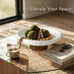 Marble Decorative Fruit Bowl for Home Decor Entryway Pedestal Bowl - White