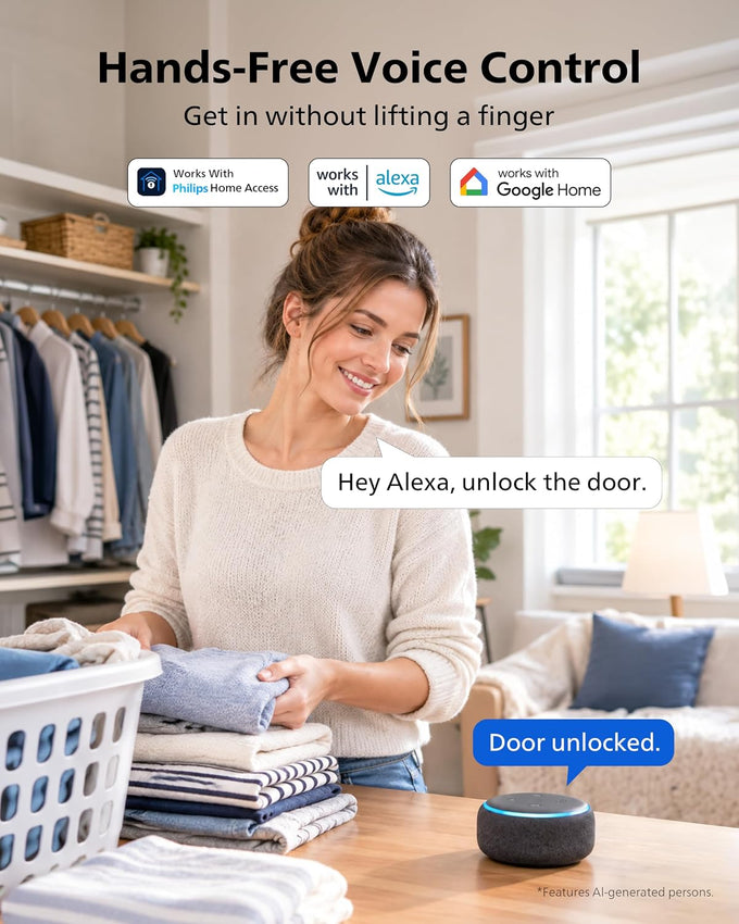 Philips WiFi Keypad Door Lock with Handle, App Control Smart Deadbolt Lock