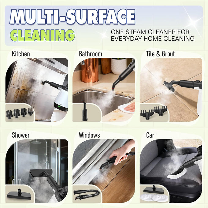 Handheld Steam Cleaner, Steamer for Cleaning with 13 Accessories