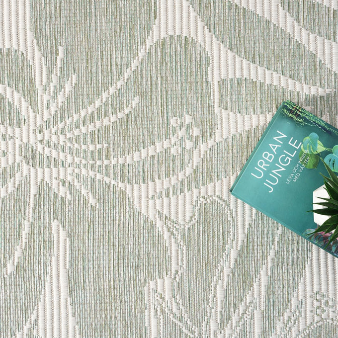 Abani Green Area Rug – Ocean Collection – 4' x 6' Tropical Flower – Indoor & Outdoor Use – UV Protected, Fade-Resistant, Easy to Clean – Durable for Patio, Deck, Entryway, or Kitchen