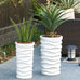 LuxenHome 22" H Concrete Tall Planter with Drainage Hole and Rubber Plug