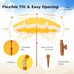 7ft Patio Beach Umbrella with Fringe, Outdoor Umbrella for Poolside, Yellow